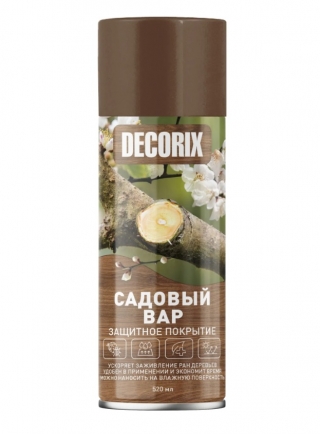 Аэрозольное защитное покрытие Серо-коричневый САДОВЫЙ ВАР DECORIX 520 мл