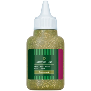 Гель с цветными блестками Greenwich Line, 40 мл, оливковый