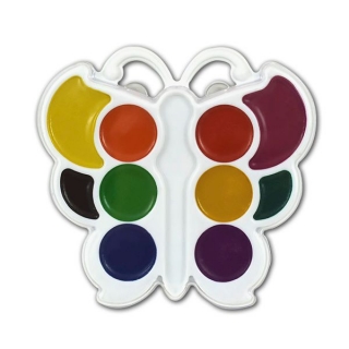 Акварель медовая "Бабочка" ЛУЧ серия "Кроха", 10 цветов, фигурная упаковка, без кисти