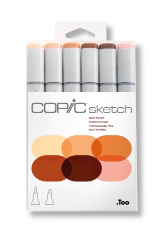 Набор маркеров Copic Sketch Skin Tones 6 штук в пластиковой упаковке