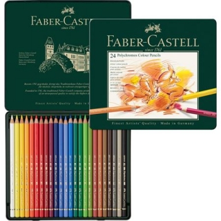 Цветные карандаши Faber-Castell Polychromos профессиональные, набор 24 цвета