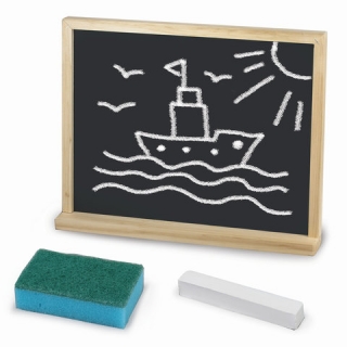 Доска для мела настольная/настенная Пифагор, 32х40 см, с мелком и губкой, черная