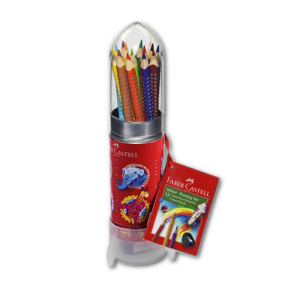 Акварельные карандаши FABER-CASTELL Grip 2001 "Ракета" трехгранные, 15 цв, упаковка-ракета