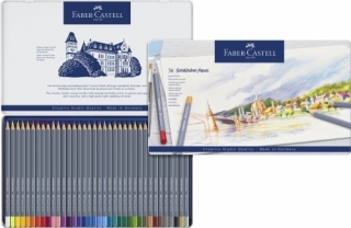Акварельные карандаши Faber-Castell Goldfaber Aqua, 36 цветов, металлический пенал