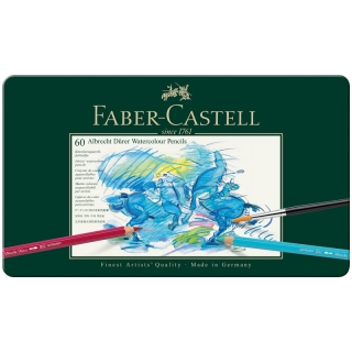 Карандаши акварельные художественные Faber-Castell "Albrecht Dürer", 60 цв, метал. коробка