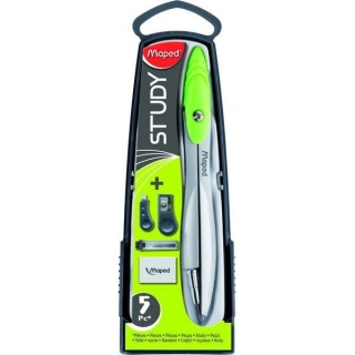 Готовальня для черчения c циркулем с системой фиксации Study Maped, 5 предметов