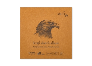 Альбом SM-LT Art Layflat Kraft 90г/м2 14х14см 48л крафт бумага сшитый