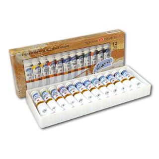 Масляные краски «Ладога» НЕВСКАЯ ПАЛИТРА, набор 12 цветов по 18 мл