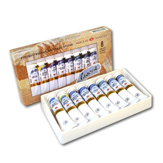 Масляные краски «Ладога» НЕВСКАЯ ПАЛИТРА, набор 8 базовых цветов по 18 мл