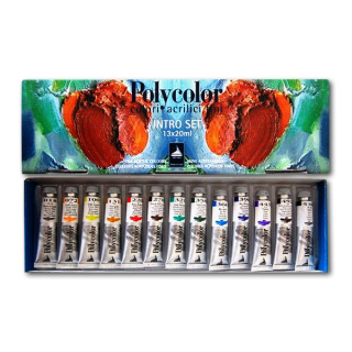 Набор художественных акриловых красок Polycolor MAIMERI для рисования и декора, 13 цветов по 20 мл