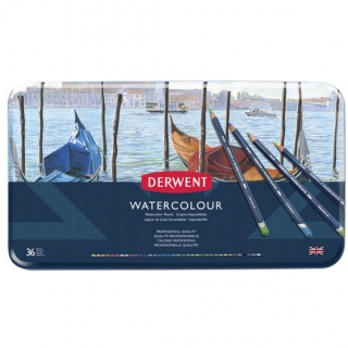 Набор акварельных карандашей Derwent Watercolour 36 цветов, металлический пенал