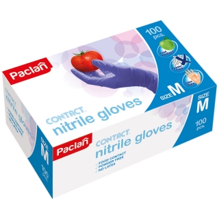Перчатки нитриловые Paclan "Practi", синие, 100шт., картон. коробка