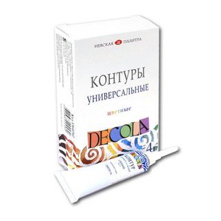 Набор универсальных цветных акриловых контуров Decola НЕВСКАЯ ПАЛИТРА для декора 4 цв.