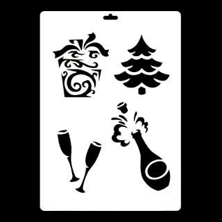 Гибкий трафарет Сонет НЕВСКАЯ ПАЛИТРА, Новый Год, 22х31 см