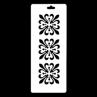 Гибкий трафарет-бордюр Сонет НЕВСКАЯ ПАЛИТРА, Орнамент цветы, 10х25 см