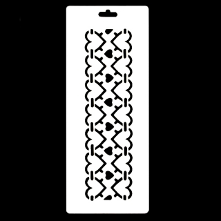 Гибкий трафарет-бордюр Сонет НЕВСКАЯ ПАЛИТРА, Сердца, 10х25 см