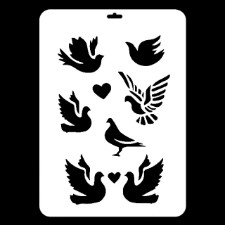 Гибкий трафарет Сонет НЕВСКАЯ ПАЛИТРА, Голуби, 22х31 см