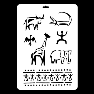 Гибкий трафарет Сонет НЕВСКАЯ ПАЛИТРА, Наскальные рисунки, 22х31 см