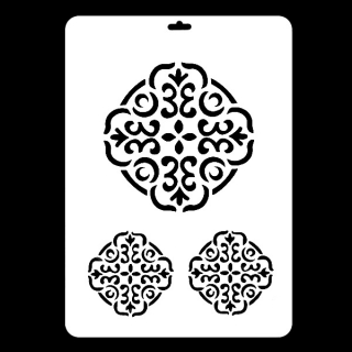 Гибкий трафарет Сонет НЕВСКАЯ ПАЛИТРА, Орнаментальная розетка 2, 22х31 см