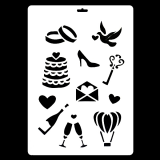 Гибкий трафарет Сонет НЕВСКАЯ ПАЛИТРА, Свадьба, 22х31 см