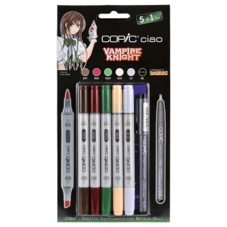 Набор маркеров Copic Ciao Vampire Knight "Рыцарь-вампир", 5 маркеров с кистью+1 черный линер