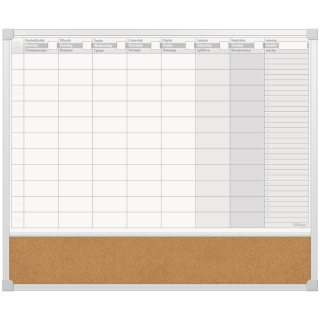 Доска-планинг на неделю магнитно-маркерная/пробковая 2х3 "Eco", 50*60см,алюм. рамка,маркер,3 магнита