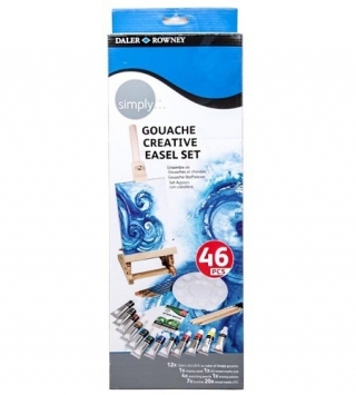 Набор акварельных красок Daler Rowney Simply с холстом и настольным мольбертом