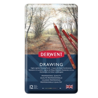 Набор цветных карандашей Derwent Drawing 12 цветов, металлический пенал