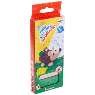 Набор пластики для лепки Гамма "Зоопарк", 06 цветов, 120г, картон, европодвес