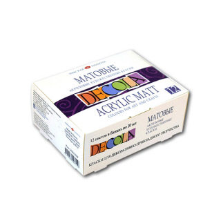 Акриловые матовые краски Decola НЕВСКАЯ ПАЛИТРА для рисования и декора, набор 12 цветов по 20 мл