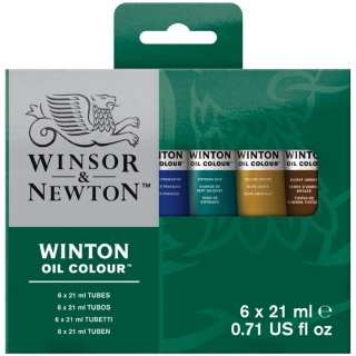 Краски масляные художественные Winsor&Newton "Winton", 6 цв, 21 мл, туба