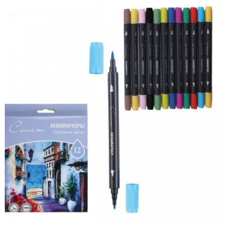 Набор акварельных маркеров "Основные цвета" Сонет, Невская Палитра, 12 цветов