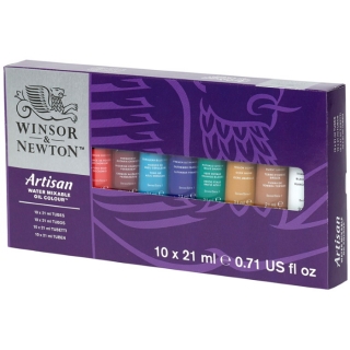 Краски масляные водорастворимые Winsor&Newton "Artisan", 10 цв, 21 мл, туба
