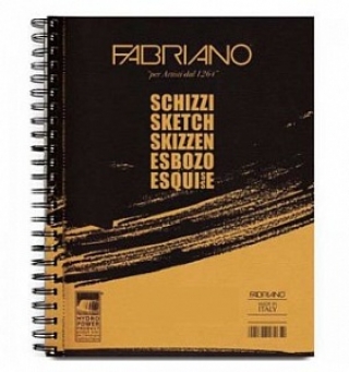 Блокнот для скетчей А5 Schizzi Fabriano 14.8х21см, 60 листов, 90г на спирали