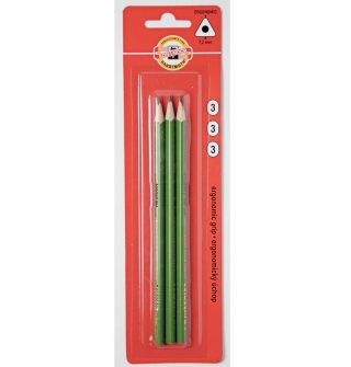 Карандаши чернографитные KOH-I-NOOR "Triograph" набор 3 шт. (HB, B, 2B), трехгранные, в блистере