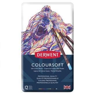 Набор цветных карандашей Derwent Coloursoft, 12 цветов
