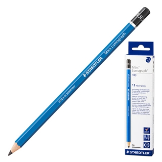 Карандаши чернографитные "Mars Lumograph" Staedtler твердость 5B, грифель 2,5 мм, 100-5B