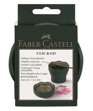 Складной стакан для воды Faber-Castell Clic&Go, зеленый