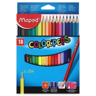 Карандаши цветные детские Color Peps Maped, 18 цветов, трехгранный корпус