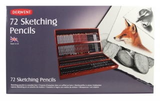 Набор чернографитных карандашей Derwent Sketching 72шт в дерев.упак