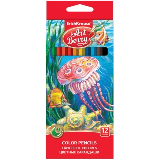 Карандаши ArtBerry 12цв., заточен., картон, европодвес