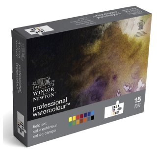 Акварель Winsor&Newton "Professional Compact Set" 14 цв. с собольей кистью в пластиковой коробке