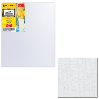 Холст на подрамнике Brauberg Art "Premiere", 400 г/кв.м, 50х60 см, грунтованный, 100% лен, среднее зерно