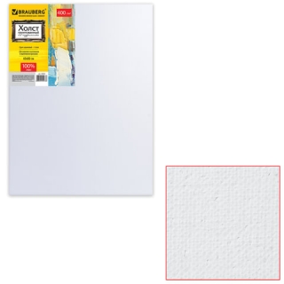 Холст на подрамнике Brauberg Art "Premiere", 400 г/кв.м, 60х80 см, грунтованный, 100% лен, среднее зерно