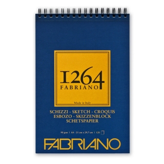 Альбом для графики SKETCH 1264 Fabriano, А4 90г/м2 слон.кость, 120 л. спираль по короткой стороне