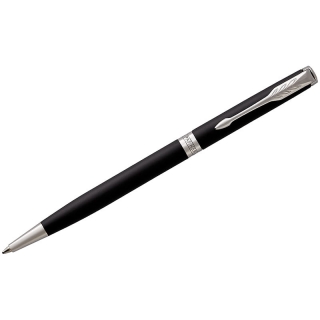 Ручка шариковая Parker "Sonnet Matte Black СT Slim" черная, 1,0мм, поворот., подар. уп.
