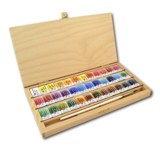 Подарочный набор акварели «Белые ночи» НЕВСКАЯ ПАЛИТРА в шкатулке, 36 цветов