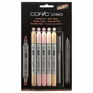 Набор маркеров Copic Ciao Skin Tones 5 штук + мультилинер 0.3мм в блистере