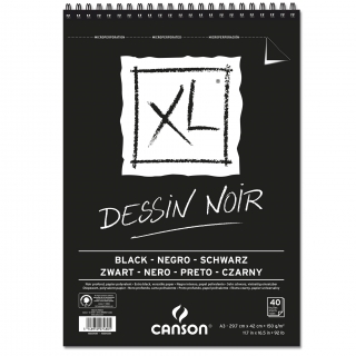 Альбом для графики Canson Xl Black 150г/кв.м 29.7*42см 40листов чёрная бумага спираль по короткой стороне