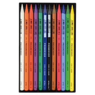 Набор цветных цельнографитных карандашей Progresso KOH-I-NOOR, 12 цветов